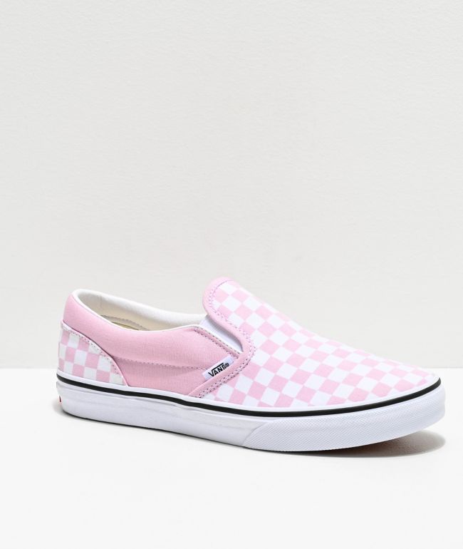 girls pink checkered vans